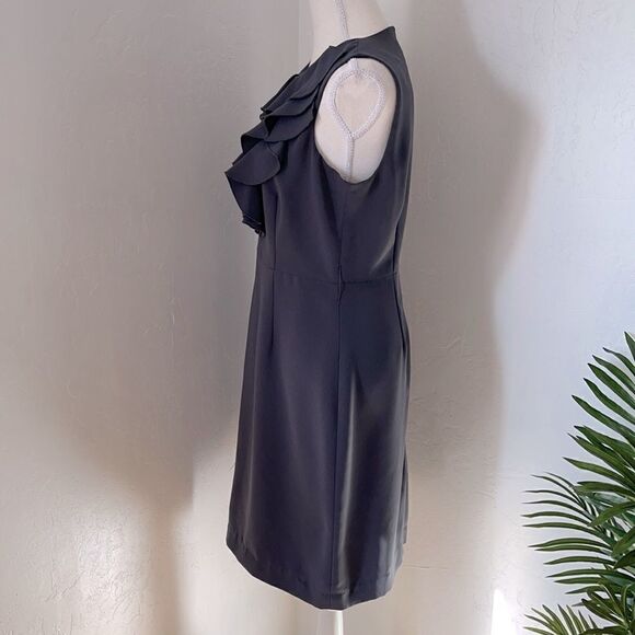 Spense Gray Tiered Ruffle Belted Dress Sz 6 - Picture 6 of 17